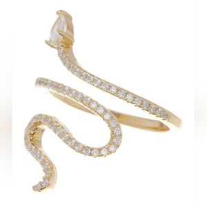 NWT Adornia 14K Gold Plated Snake Ring Size 8